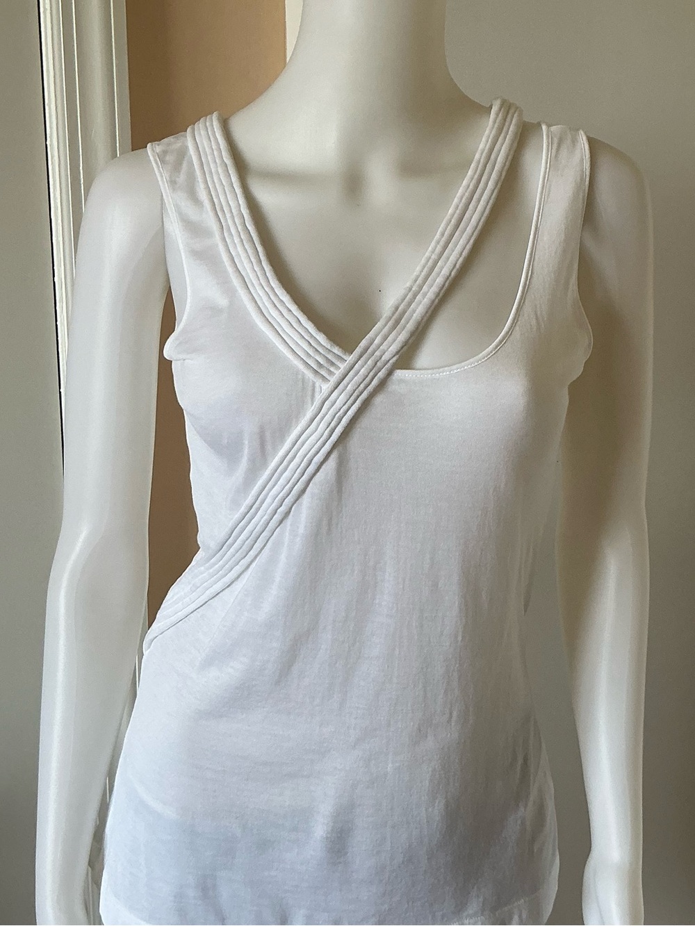 Diesel White Crossover Strap Tank Top